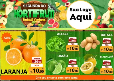 Modelo de Encarte para Encarte A4 Horizontal com o tema Segunda do Hortifrúti para Hortifrúti