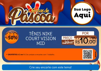Modelo de Cartaz para Cartaz A4 Horizontal com o tema Ofertas de Páscoa para Calçados