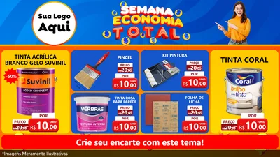 Modelo de TV para TV Horizontal com o tema Semana Economia Total para Tintas e Ferramentas