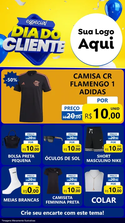 Modelo de Rede Social para Stories com o tema Especial Dia do Cliente para Roupas e acessórios