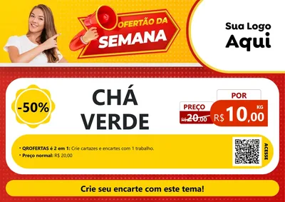 Modelo de Cartaz para Cartaz A4 Horizontal com o tema Ofertão da Semana para Produtos Naturais