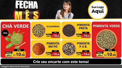 Modelo de TV para TV Horizontal com o tema Fecha Mês para Produtos Naturais