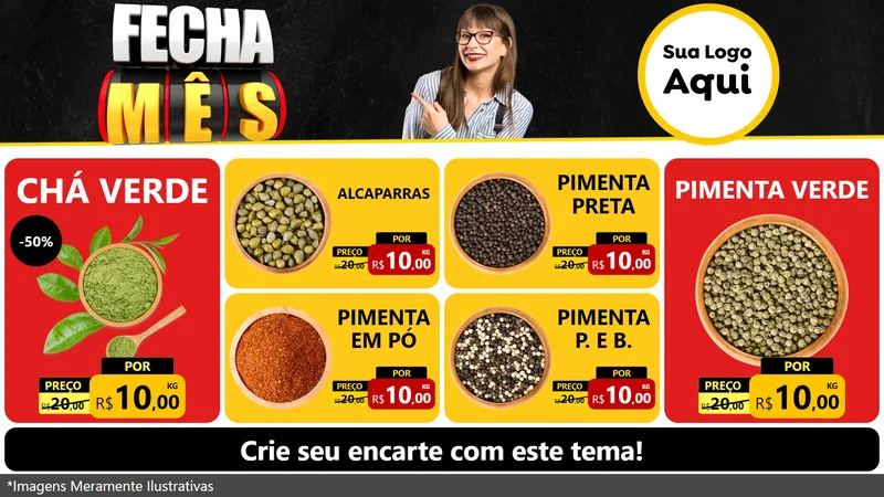Modelo de TV para TV Horizontal com o tema Fecha Mês para Produtos Naturais