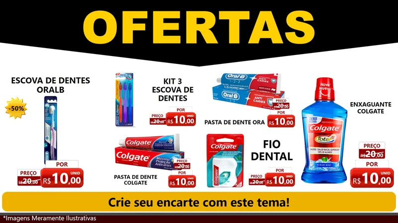 Modelo de TV para TV Horizontal com o tema Ofertas Preto e Vermelho Cartaz para Higiene Pessoal