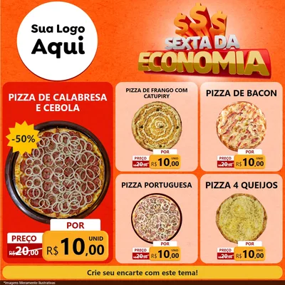 Modelo de Rede Social para Feed Facebook com o tema Sexta da Economia para Pizzaria
