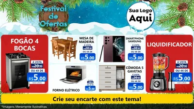 Modelo de TV para TV Horizontal com o tema Festival de Ofertas - Inverno para Móveis e Eletro