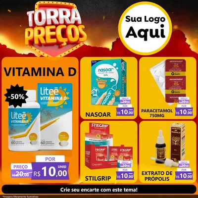 Modelo de Rede Social para Feed Facebook com o tema Torra Preços para Farmácia