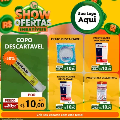 Modelo de Rede Social para Feed Facebook com o tema Show de Ofertas Imbatíveis para Embalagens