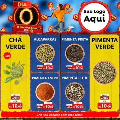Modelo de Rede Social para Feed Facebook com o tema Dia O - O Dia Mais Barato Do Mês para Produtos Naturais