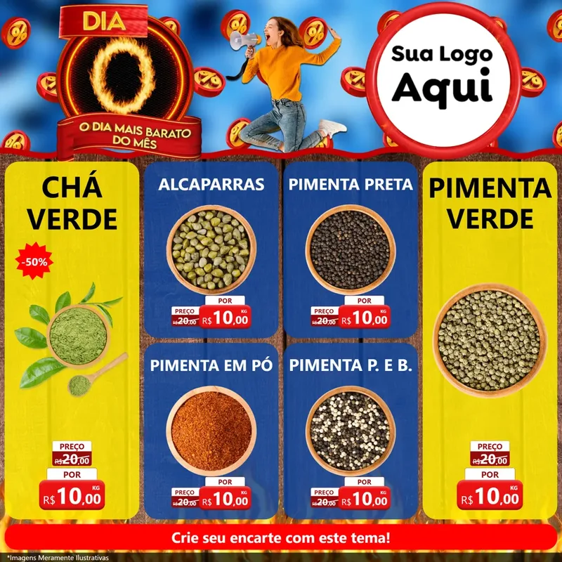 Modelo de Rede Social para Feed Facebook com o tema Dia O - O Dia Mais Barato Do Mês para Produtos Naturais
