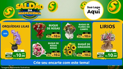 Modelo de TV para TV Horizontal com o tema Saldão da Indepêndencia para Floricultura e jardim