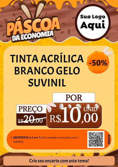 Modelo de Cartaz para Cartaz A4 Vertical com o tema Páscoa da Economia para Tintas e Ferramentas
