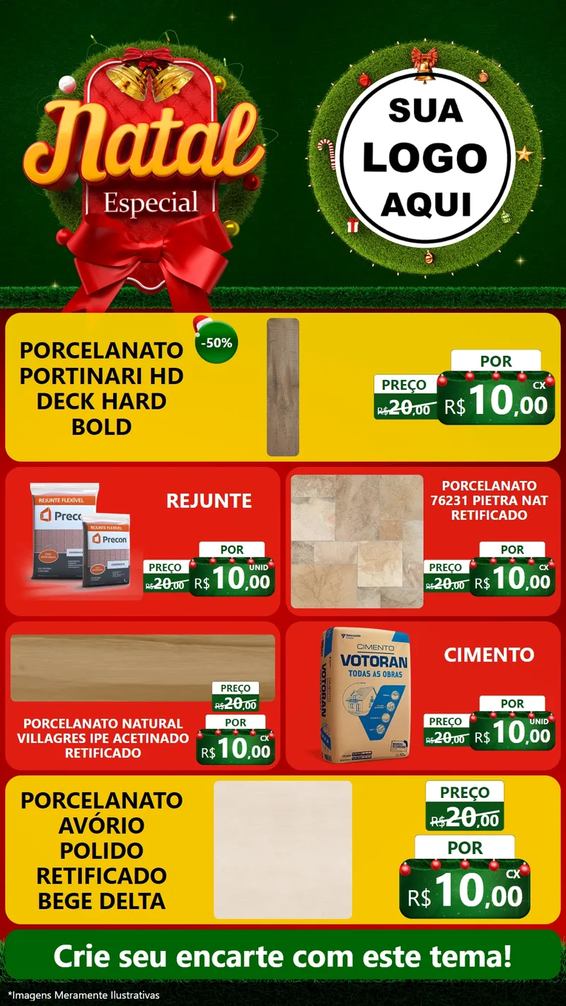 Modelo de TV para TV Vertical com o tema Natal Especial para Pisos e revestimentos