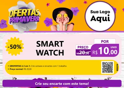 Modelo de Cartaz para Cartaz A4 Horizontal com o tema Ofertas Da Primavera para Informática