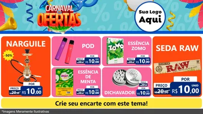 Modelo de TV para TV Horizontal com o tema Carnaval de Ofertas para Tabacaria