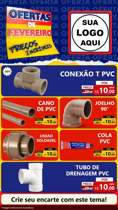 Modelo de TV para TV Vertical com o tema Ofertas de Fevereiro - Preços Incríveis para Tubos e conexões