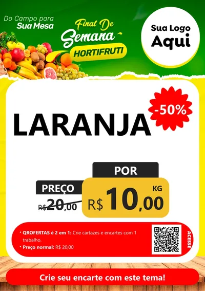 Modelo de Cartaz para Cartaz A4 Vertical com o tema Final de semana hortifruti para Hortifrúti