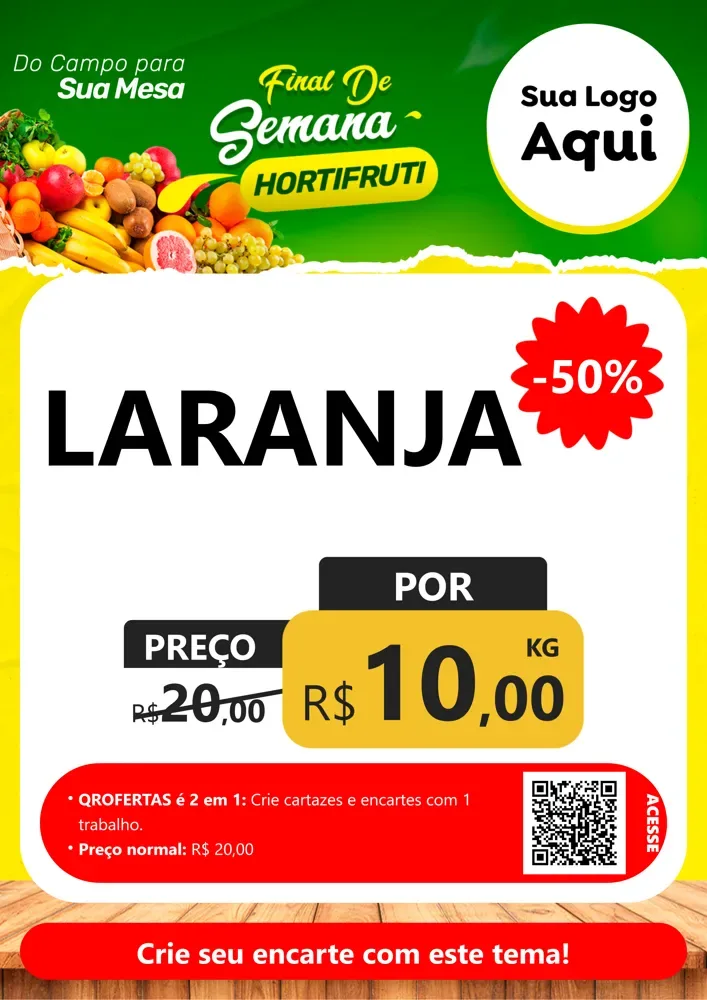 Modelo de Cartaz para Cartaz A4 Vertical com o tema Final de semana hortifruti para Hortifrúti
