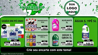 Modelo de TV para TV Horizontal com o tema Promoção de Aniversário - 7 Anos para Produtos de Limpeza