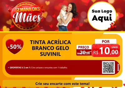 Modelo de Cartaz para Cartaz A4 Horizontal com o tema Semana das Mães para Tintas e Ferramentas