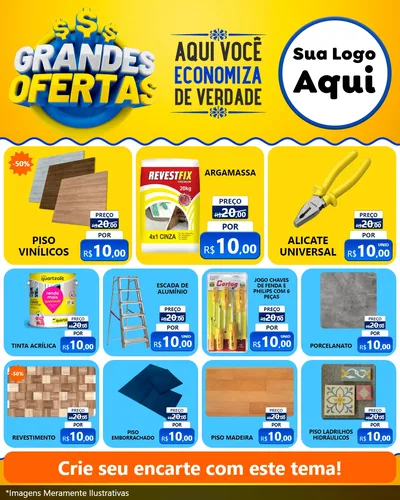 Modelo de Rede Social para Feed Instagram com o tema Grandes Ofertas para Material para Construção