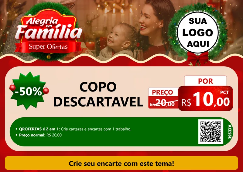 Modelo de Cartaz para Cartaz A4 Horizontal com o tema Alegria Em Família - Super Ofertas para Embalagens