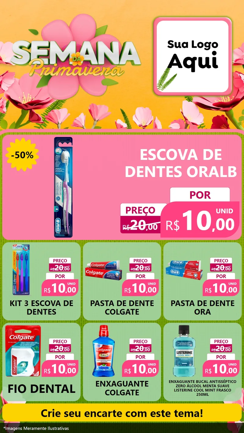 Modelo de Rede Social para Stories com o tema Semana da Primavera para Higiene Pessoal