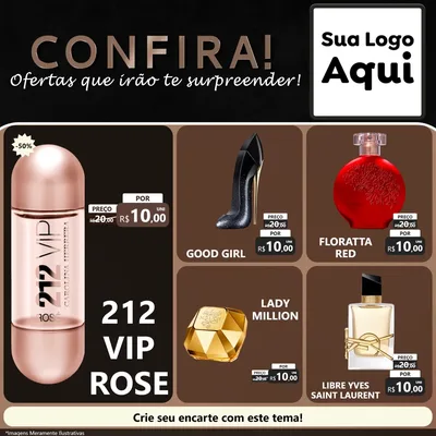 Modelo de Rede Social para Feed Facebook com o tema Confira! Ofertas que irão te surpreender! para Perfumes