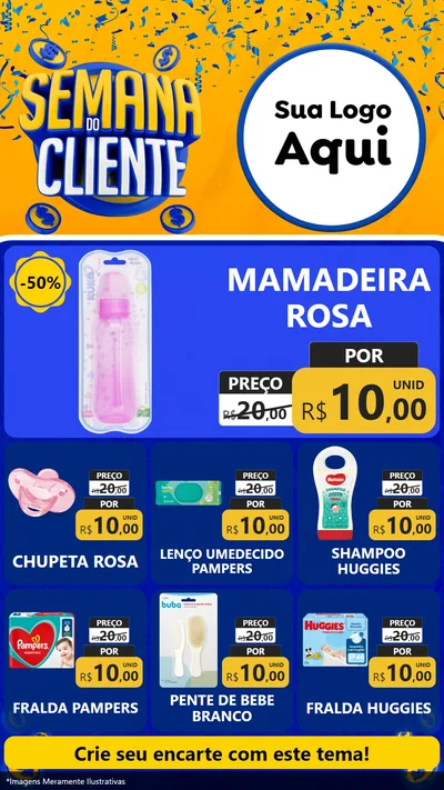 Modelo de Rede Social para Stories com o tema Semana do Cliente para Bebês