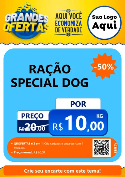 Modelo de Cartaz para Cartaz A4 Vertical com o tema Grandes Ofertas para Pet Shop