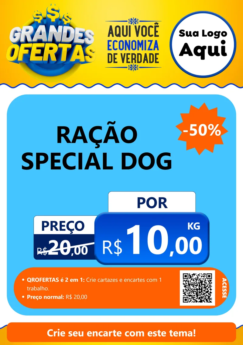 Modelo de Cartaz para Cartaz A4 Vertical com o tema Grandes Ofertas para Pet Shop