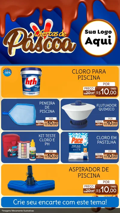 Modelo de TV para TV Vertical com o tema Ofertas de Páscoa para Produtos para Piscina