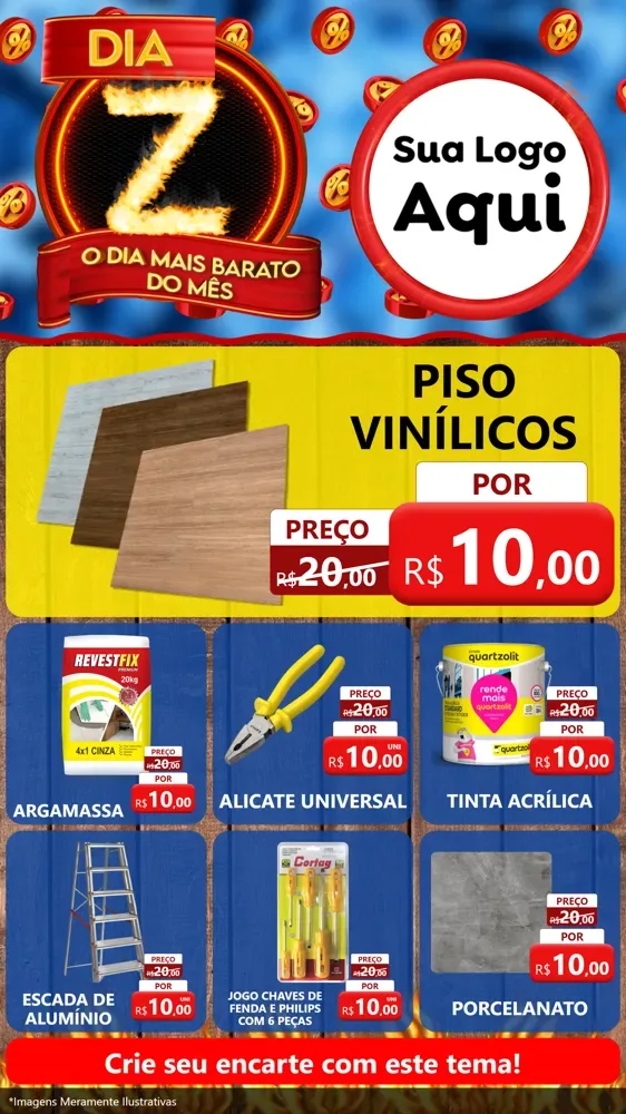 Modelo de Rede Social para Stories com o tema Dia Z - O Dia Mais Barato Do Mês para Material para Construção