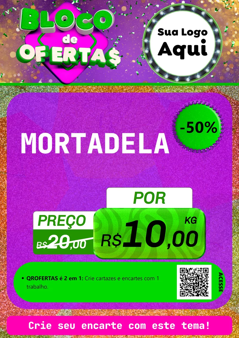 Modelo de Cartaz para Cartaz A4 Vertical com o tema Bloco de Ofertas para Frios e Laticínios