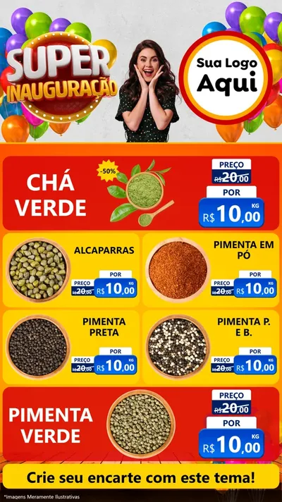 Modelo de TV para TV Vertical com o tema Super Inauguração para Produtos Naturais