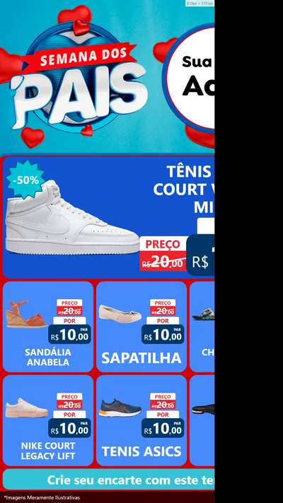 Modelo de Rede Social para Stories com o tema Semana Dos Pais para Calçados