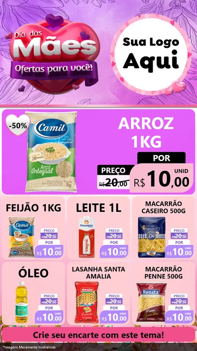 Modelo de Rede Social para Stories com o tema Dia das Mães Ofertas para Você! para Supermercado