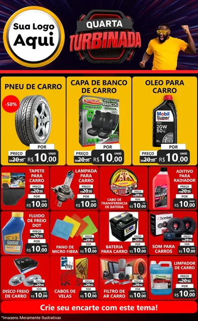Modelo de Encarte para Encarte Grande com o tema Quarta Turbinada para Auto peças
