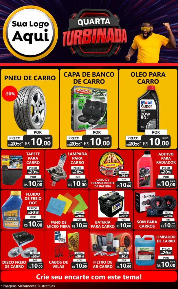 Modelo de Encarte para Encarte Grande com o tema Quarta Turbinada para Auto peças