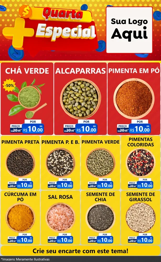 Modelo de Encarte para Encarte Grande com o tema Quarta Mais Especial para Produtos Naturais