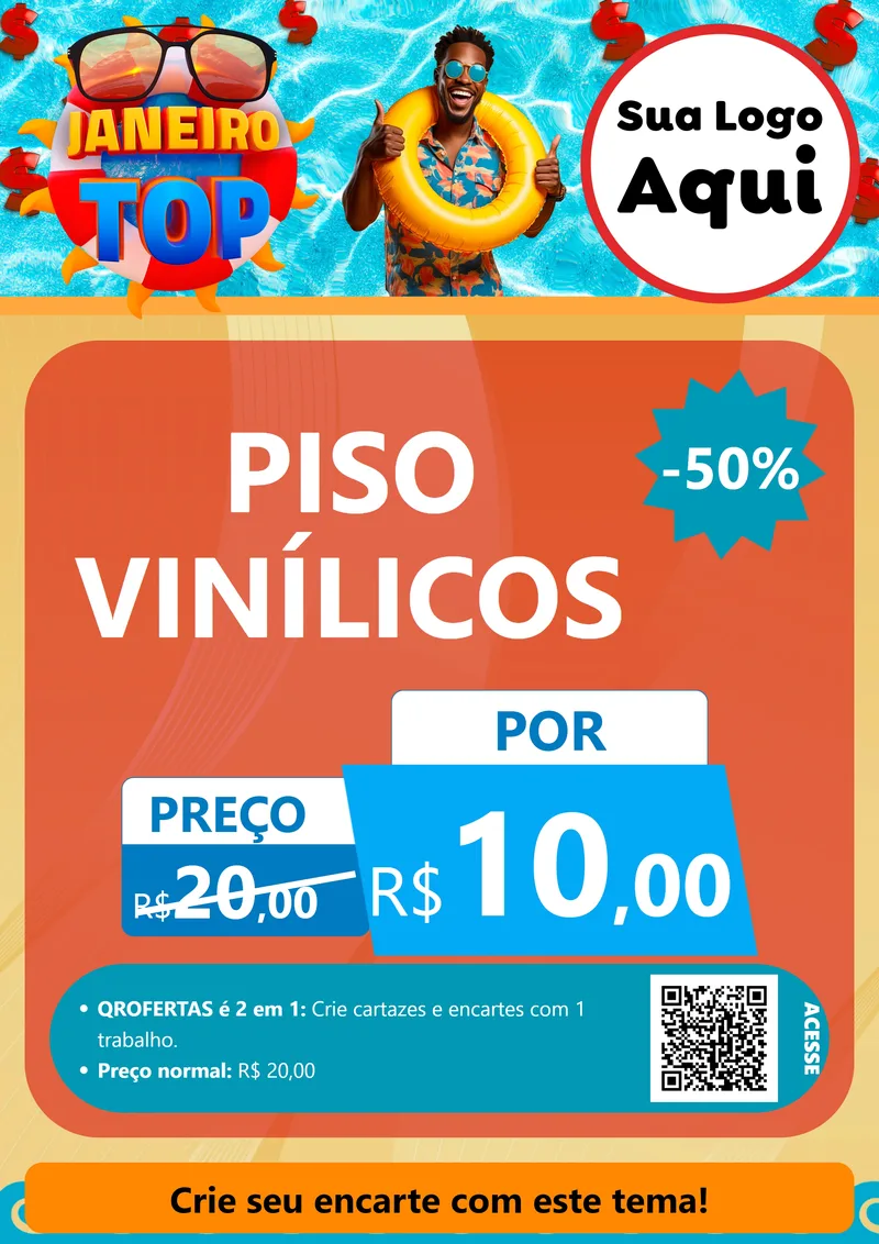 Modelo de Cartaz para Cartaz A4 Vertical com o tema Janeiro Top para Material para Construção