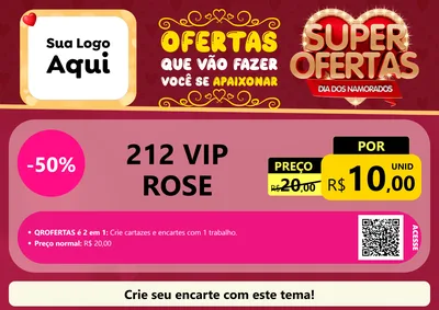 Modelo de Cartaz para Cartaz A4 Horizontal com o tema Dia dos Namorados para Perfumes