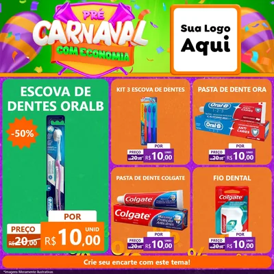 Modelo de Rede Social para Feed Facebook com o tema Pré-Carnaval Com Economia para Higiene Pessoal