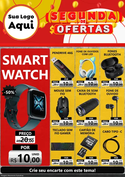Modelo de Encarte para Encarte A4 Vertical com o tema Segunda de Ofertas para Informática