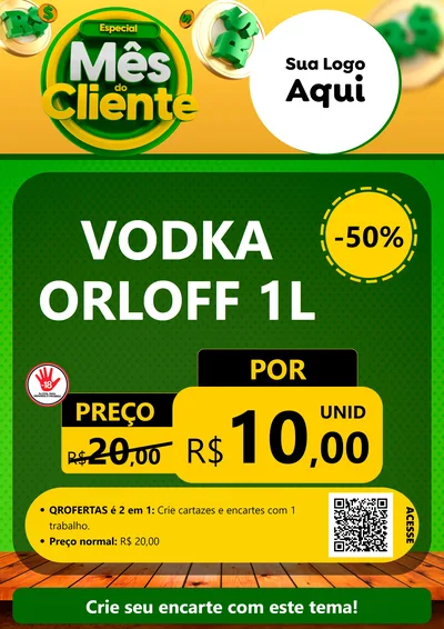 Modelo de Cartaz para Cartaz A4 Vertical com o tema Especial Mês do Cliente para Distribuidora de bebidas