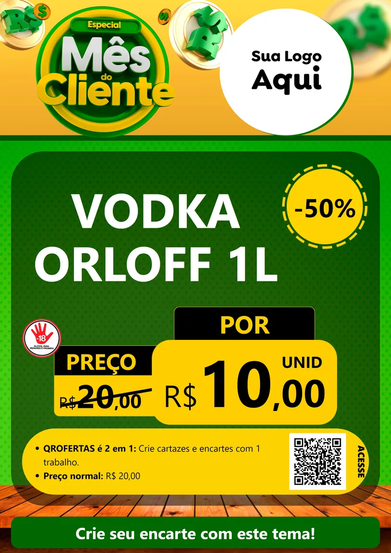 Modelo de Cartaz para Cartaz A4 Vertical com o tema Especial Mês do Cliente para Distribuidora de bebidas