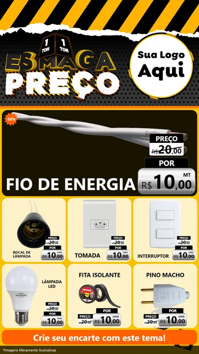 Modelo de Rede Social para Stories com o tema Esmaga Preço para Materiais Elétricos