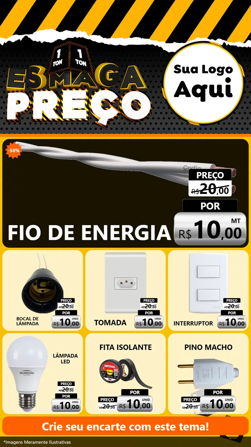 Modelo de Rede Social para Stories com o tema Esmaga Preço para Materiais Elétricos