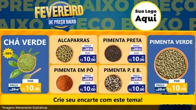 Modelo de TV para TV Horizontal com o tema Fevereiro de Preço Baixo para Produtos Naturais