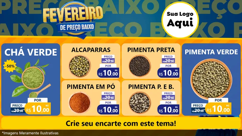 Modelo de TV para TV Horizontal com o tema Fevereiro de Preço Baixo para Produtos Naturais